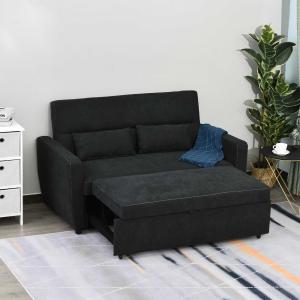 Sofa rozkładana z szezlongiem sofa dwuosobowa tkanina sofa rozkładana ciemnoszara HOMCOM®