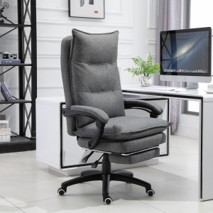 Krzesło biurowe z masażem Vinsetto, fotel biurowy z funkcją masażu, krzesło do gier, z regulacją wysokości, ergonomiczne krzesło obrotowe, fotel z masażem, nylon, kolor szary, 70 x 62 x 120-130 cm