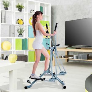 HOMCOM® ORBITREK ERGOMETR WYŚWIETLACZ LCD STALOWY srebrny