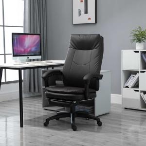 Ergonomiczne krzesło biurowe z podnóżkiem fotel dyrektorski wyściełane oparcie brązowy