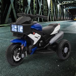 Elektryczny motocykl dla dzieci trójkołowiec pojazd dla dzieci w wieku 3-6 lat stal niebieski + biały