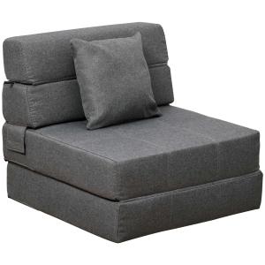 Fotel rozkładany sofa rozkładana sofa-łóżko sofa jednoosobowa z poduszkami do prania szary