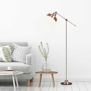 Lampa podłogowa Industrialna lampa stojąca z regulowanym kloszem E27 metal czerwony brąz