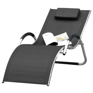 Leżaki ogrodowe z poduszkami leżak do relaksu ergonomiczny aluminium Texteline