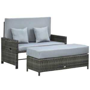 Sofa dwuosobowa ogrodowa szara Outsunny®