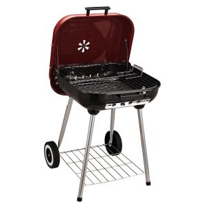 Grill węglowy na kółkach czerwony 45 x 47,5 x 70cm (DxSxW) Outsunny