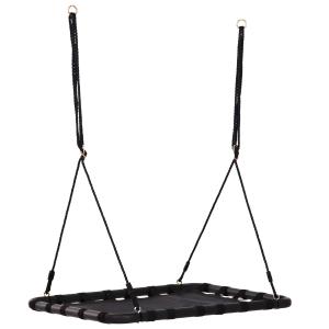 HOMCOM® HUŚTAWKA OGRODOWA DLA DZIECI GNIAZDO DO 100 KG czarna 100 x 76 x 4 cm