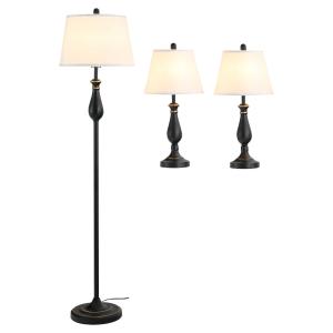 Zestaw 3 lamp: 1 lampa podłogowa (ø 30 x 62 cm) + 2 lampy stołowe (ø 38 x 158 cm)