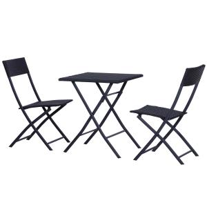 Meble ogrodowe polyrattan 3 części stół i krzesła Outsunny