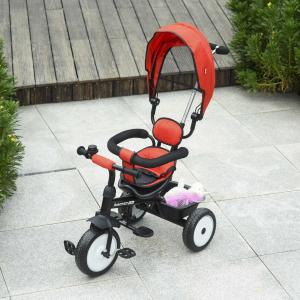 2 w 1 dzieci trójkołowiec trójkołowy rowerek dziecięcy pałąk do pchania z dachem trike czerwony
