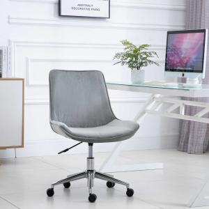 Homcom® Krzesło Biurowe Obrotowe Biurkowe Regulacja Wysokości 360° Aksamit 52,5 X 60 X 82-91 cm