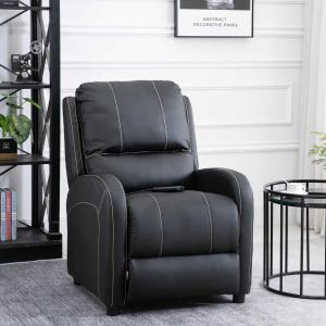 Fotel masujący Fotel TV Fotel relaksacyjny Fotel z funkcją ogrzewania Podnóżek 90-165° PU Czarny 70 x 93 x 100 cm HOMCOM®