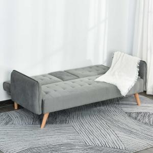 Rozkładana sofa sofa 3-osobowa sofa z tkaniny zestaw szary HOMCOM®