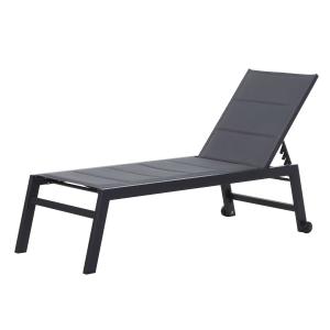 Leżak ogrodowy leżak Relax Lounger 5-Step Backrest Meble ogrodowe Alu Grey Outsunny®