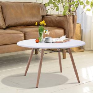 HOMCOM® ŁAWA STOLIK KAWOWY NOCNY OKRĄGŁY drewno + metal