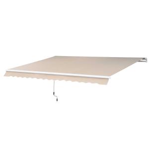 markiza aluminiowa markiza składana osłona przeciwsłoneczna z korbką ręczną 3,5x2,5 m kolor beżowy + kremowy
