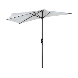 Outsunny PARASOL OGRODOWY ALUMINIOWY Z KORBKĄ PÓŁKOLISTY kremowy