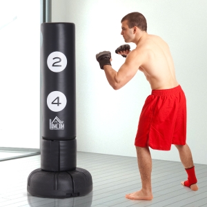 HOMCOM® STOJĄCY WOREK BOKSERSKI TRENING BOKSERSKI czarny