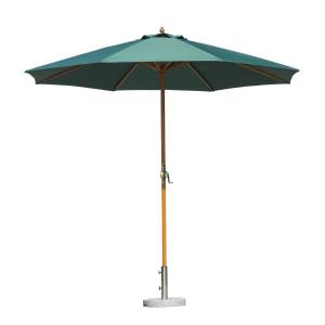 Drewniany parasol przeciwsłoneczny 2,7 m zielony Outsunny