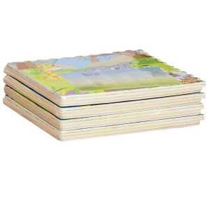 HOMCOM Mata puzzle, mata do zabawy dla niemowląt dzieci, zabawa, edukacja, składana, pianka EVA, wzór: słodycze, 61,5 x 61,5 cm