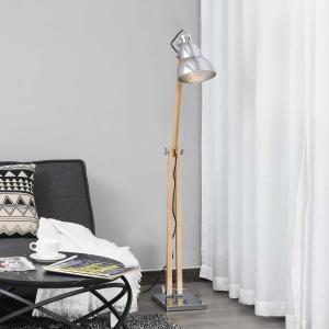 Lampa podłogowa lampa stojąca z regulacją wysokości regulowany klosz E27 lite drewno