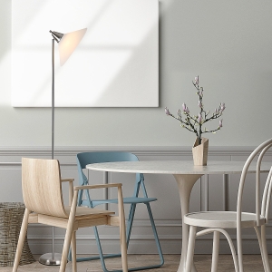 Lampa podłogowa HOMCOM z regulowaną głowicą, lampa stojąca, regulowana jasność, stal, kolor srebrny, 35 x 35 x 180 cm