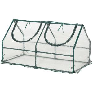 Szklarnia Outsunny z okienkiem PVC szklarnia do pomidorów cieplarnia na pomidory skrzynia inspektowa 120x60x60cm przezroczysta