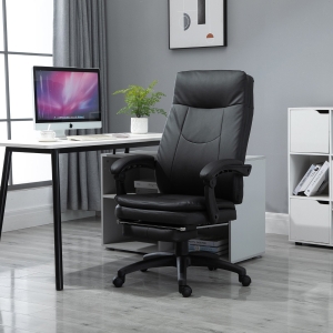 Ergonomiczne krzesło biurowe Vinsetto fotel biurowy z podpórką ud wyściełane oparcie, kolor czarny, 64 x 64 x 112-120 cm