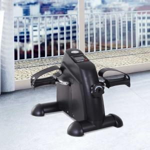 HOMCOM® TRENAŻER ROWEROWY MINI WYŚWIETLACZ LCD metal czarny 39 x 40 x 31 cm