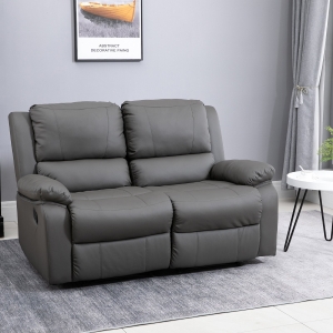 Dwuosobowa sofa regulowane oparcia rozkładany fotel drewniane nogi PU 3 kolory