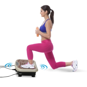 Platforma wibracyjna HOMCOM trenażer wibracyjny urządzenie wibracyjne maszyna fitness wyświetlacz LED głośniki USB taśmy treningowe pilot