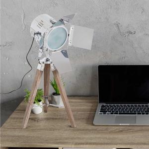 HOMCOM® LAMPKA STOŁOWA srebrna NA TRZECH NOGACH LAMPA RETRO E14