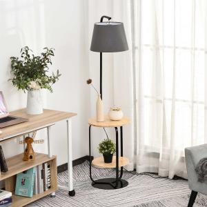 Lampa podłogowa lampa stojąca z półką drewno sosnowe + PVC 40x40x163cm