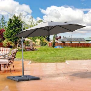 Parasol ogrodowy okrągły parasol na wysięgniku Roma regulowany z ręczną korbką ∅3m