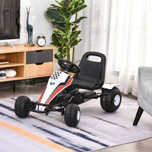 Gokart na pedały samochód dziecięcy samochód na pedały na 3-8 lat stal biały