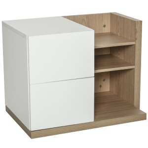 HOMCOM Organizer na biurko Półka na książki Półka na biurko 2 szuflady płyta wiórowa MDF biuro domowe kuchnia przedpokój biały 60 x 40 x 45 cm