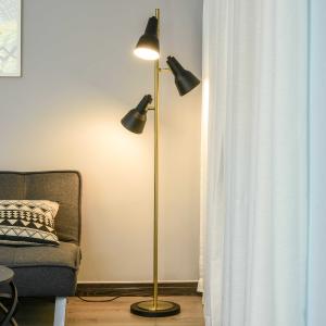 3-punktowa lampa podłogowa lampa stojąca E27 z regulowanymi kloszami metal kolor brązu