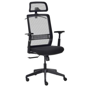 Vinsetto Bürostuhl Schreibtischstuhl mit Kopfstütze Kleiderbügel höhenverstellbar Nylon