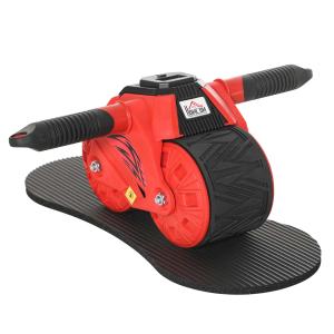HOMCOM AB roller ab trainer ab roller buikspiertraining incl. kniemat display ABS rubber rood 40 x 25 x 16 cm