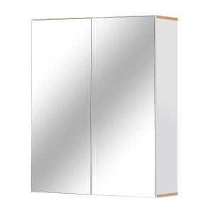kleankin badkamerspiegel badkamermeubel spiegelkast wandkast met 3 planken make-upkast spaanplaat wit 60 x 20,5 x 75 cm