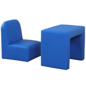 HOMCOM 2 in 1 Kindersofa für Kinder von 3 Jahre Tisch und Stuhl Mini-Sessel