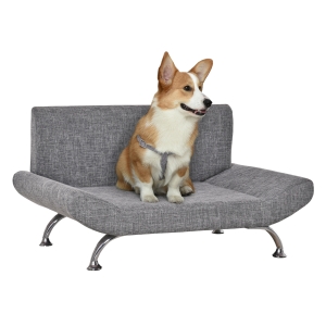 PawHut Haustiersofa Hundesofa Hundebett für Katzen Hunde Schaumstoff Grau