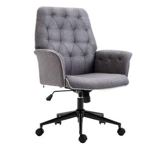 HOMCOM Bürostuhl Schreibtischstuhl höhenverstellbar Home-Office Schaumstoff Dunkelgrau