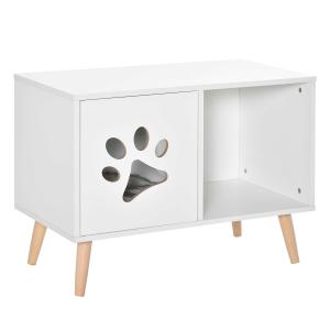 PawHut Kattenhuis met Kussen Wit 75cm x 40cm x 56cm