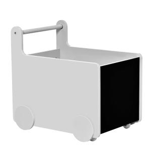 HOMCOM 2-in-1 loopwagen opbergdoos loopstoeltje speelgoeddoos met wielen handvat boekendoos opbergmand voor 1-4 jaar kinderspeelkamer MDF-plaat grijs 47 x 35 x 45,5 cm