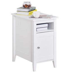 HOMCOM bijzettafel koffietafel nachttafel salontafel met kast wit