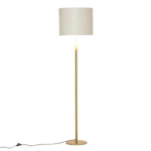 HOMCOM Vloerlamp met PU-trommelkap voor op kantoor in de woonkamer wit