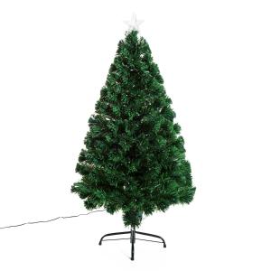 HOMCOM Kerstboom kunstkerstboom LED glasvezel 8 lichtmodi 120/150/180 cm
