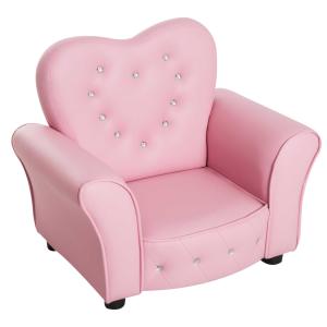 HOMCOM Kinderbank kinderstoel hartvormig prinses minibank kinderkamerbank met