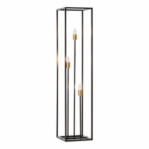 HOMCOM vloerlamp met 3 lampvoeten moderne vloerlamp met E27/E26 voetschakelaar voor woonkamer slaapkamer staal zwart 30 x 30 x 140 cm